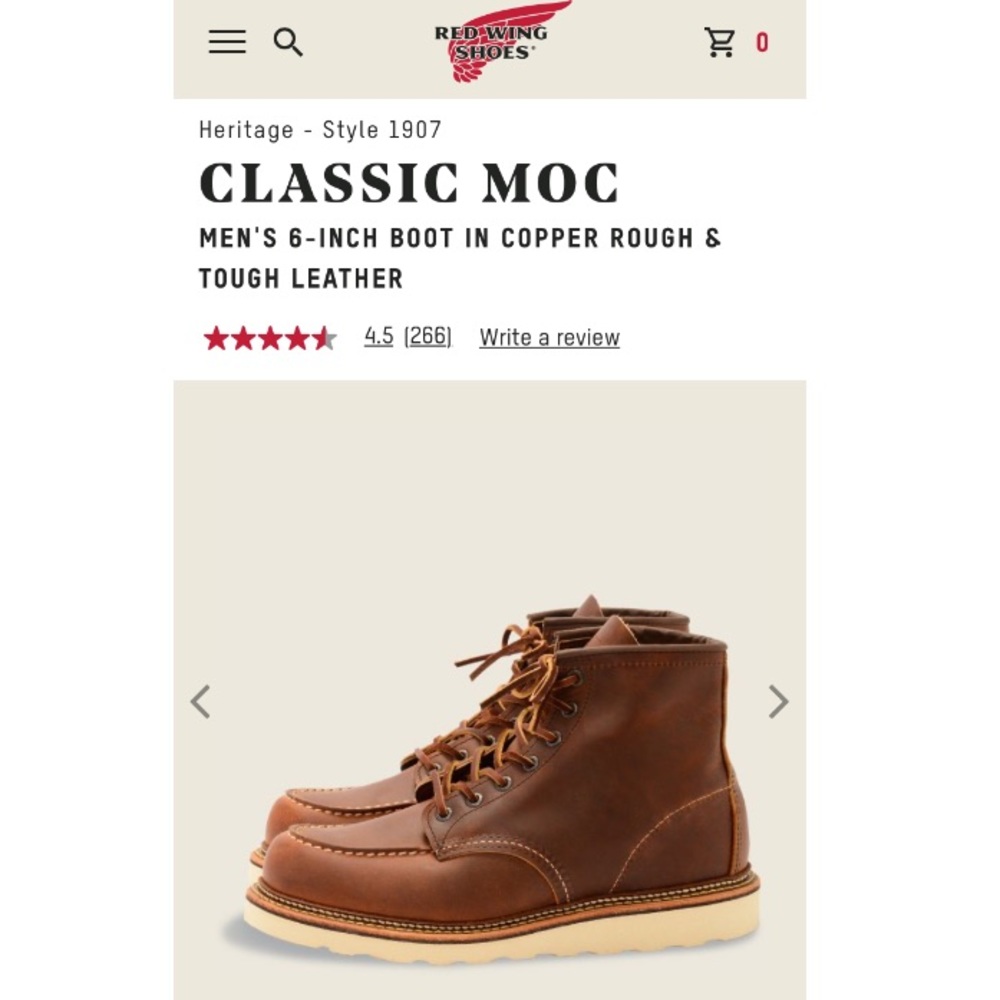 Red Wing 1907 (size 9.5 EE) Copper Rough & Tough
